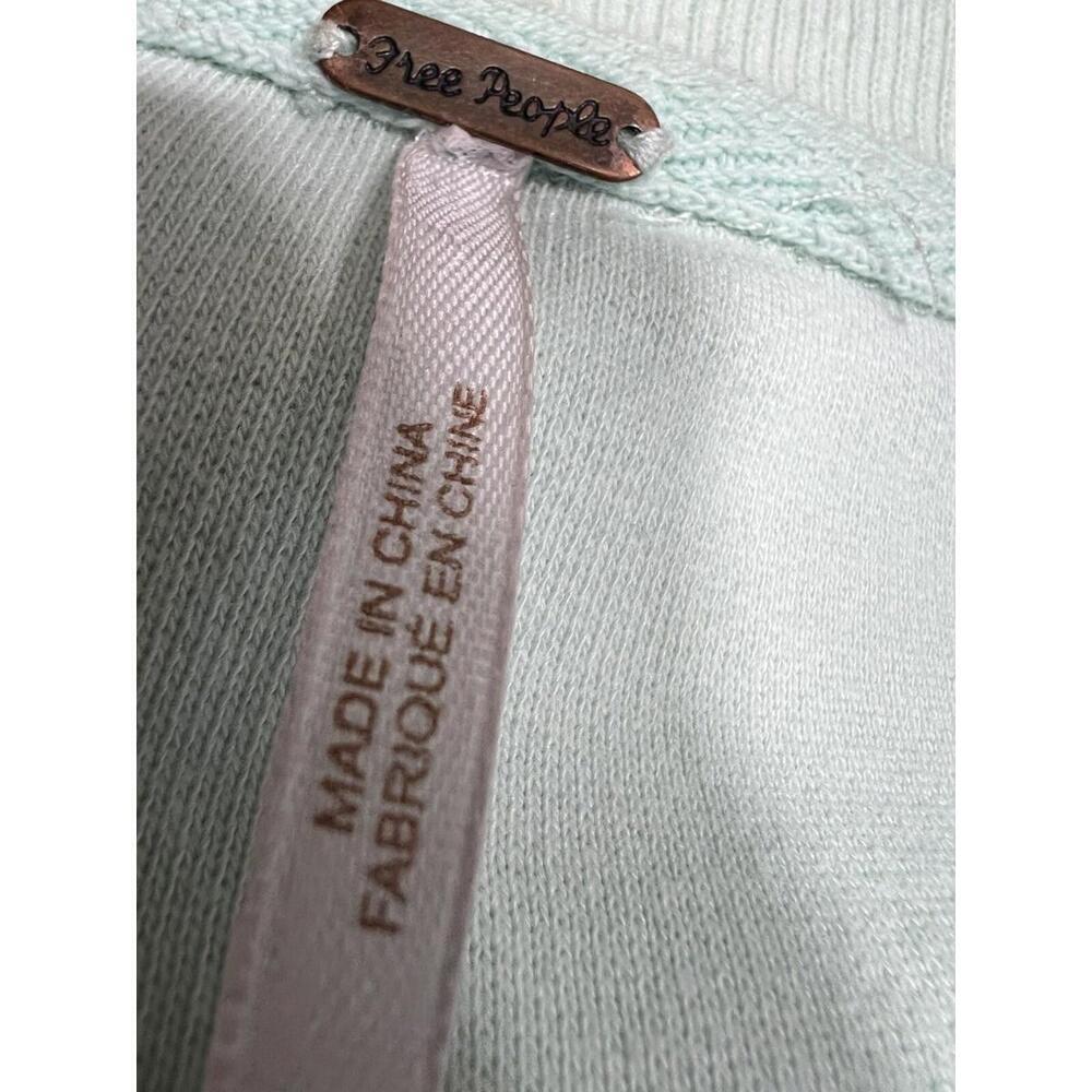 Free People Jordan Oversized Colorblock Terry Pullover Hazel Sz S - Picture 9 of 9